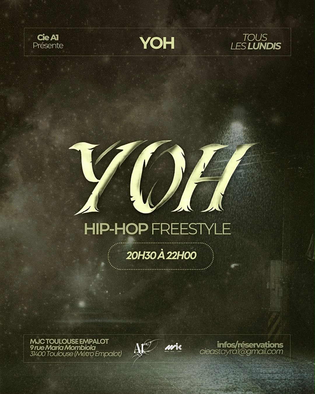 Flyer de la session Hip-Hop freestyle du lundi